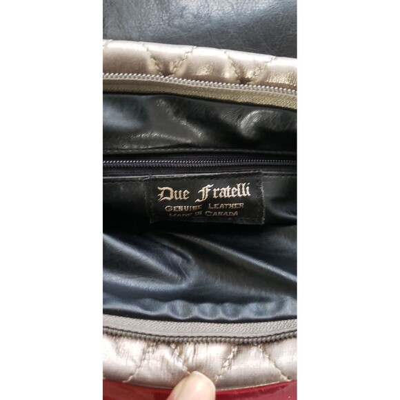 Rare Due Fratelli Handbag- Genuine Leather - Made In Canada - Versatile Handles - Picture 6 of 7